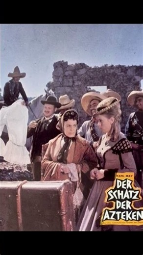 THE TREASURE OF THE AZTECS, 1965 Karl May Film, Ralf Wolter-André Hassenpfeffer, Lobby Card