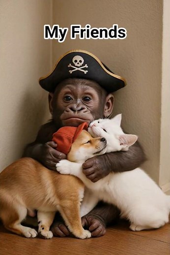 The Sweetest Hug 🐕 Baby Doji, Cat & Gorilla #shorts