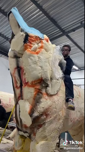 Creating a Large Animal Sculpture in a Workshop