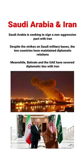 🚨🚨🚨 Saudi Arabia is seeking to sign a non-aggression pact with Iran