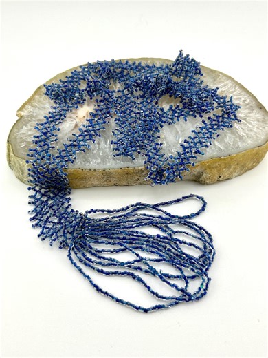 Vintage Art Deco Flapper Seed Bead Woven Necklace - Czechoslovakian Glass Beads - St. Petersburg Chain Stitch - Circa 1920s - Etsy UK