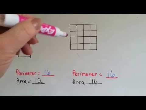 Grade 3 Math #11.9, Same Perimeter Different Area
