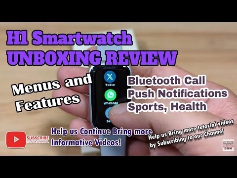 H1 Smartwatch - UNBOXING Review of Menus and Features