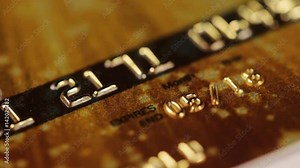 Credit Card Debit Card Smart Card. Macro tracking shot over bank card number