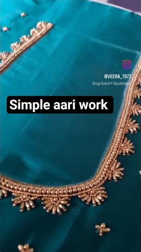 Simple Aari Work Design | Easy Hand Embroidery for Beginners | Beautiful #artisian #viralvideocrafts