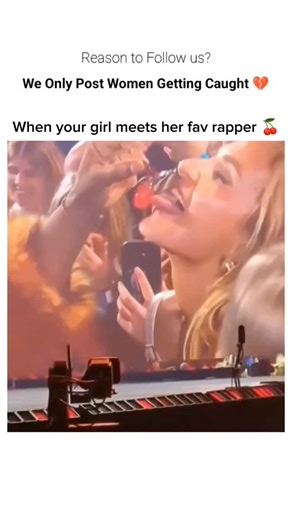 Women Getting Caught on Instagram: "Wild how a concert night 🎶🍒 turned into crossed boundaries in front of flashing lights 📸⚠️, a playful stunt felt way too intimate 👀🔥, fans cheered while respect quietly slipped away 🌫️💔, and that moment said more than any apology ever could 🧩🚩"