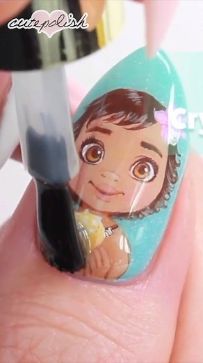 If you're a fan of MOANA, then you will LOVE this stunning nail design! 🌺 | cutepolish