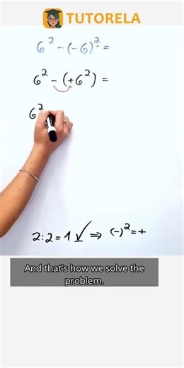 Understanding 6² - (-6)²: Positive vs. Negative Squares #Math #Powers-SpecialCases