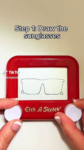 See through sunglasses on an Etch A Sketch 😎 #art #howto #etchasketch #fyp