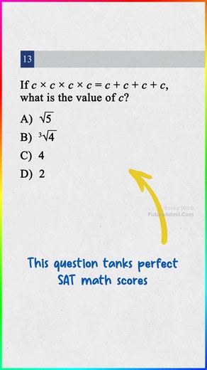 Future Admit | Digital SAT Test Prep on Instagram: "This question tanks perfect SAT math scores Comment or DM “1600” for 10 proven SAT strategies to maximize your score 🧪 #satprep #digitalsat #digitalsathacks#satmath #satreading #sattestprep #highschoolparents #psatprep #psat #collegeadmissions"