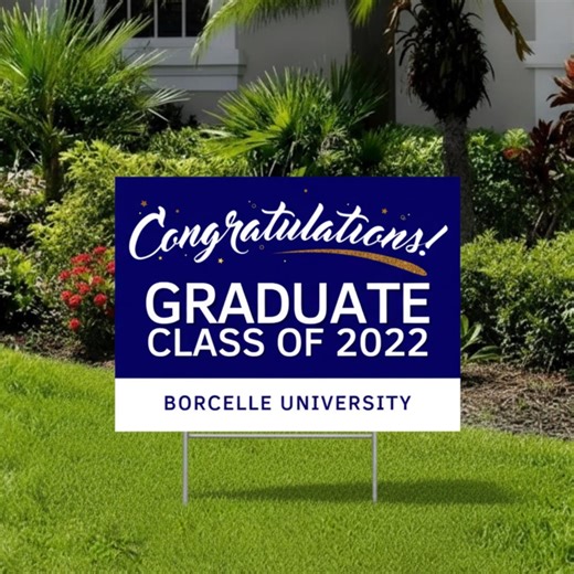 Personalized Yard Sign With Metal H-stake for University or High School Graduation, Custom University Name Grad Sign - Etsy