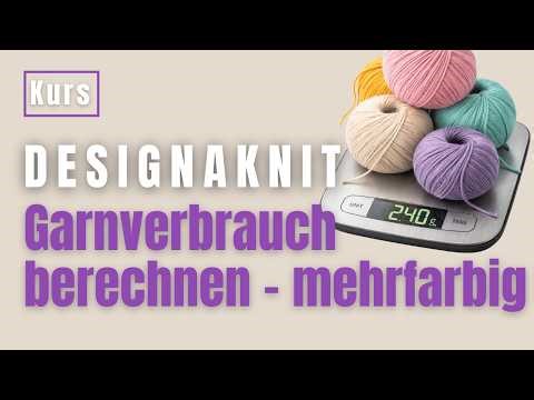 Designaknit knitting program: Knitting in multiple colors: How much yarn per color?