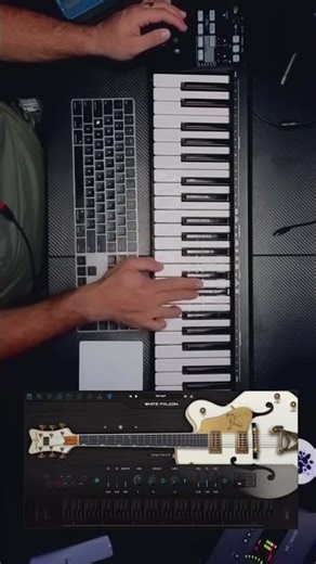 Juninho Matsuyama Jamming with Ample Guitar White Falcon by AmpleSound