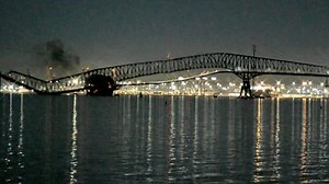 Livestream footage captures Key Bridge collapse in Baltimore collapses after ship collision.