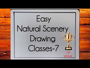 How to draw natural scenery easy way for beginners | Natural scenery drawing for beginners