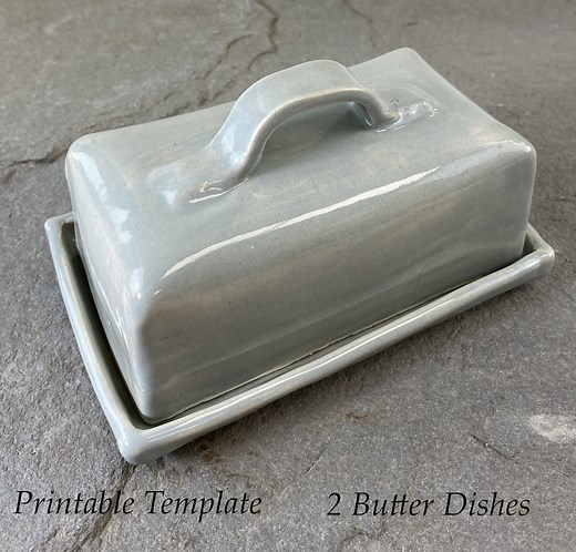 Butter Dish Template - Pottery Template for Slab Building With Instructions - 2 Designs - Etsy