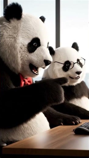 Two Pandas Host a Virtual Meeting but Forget to Unmute Themselves | Nebula Shot
