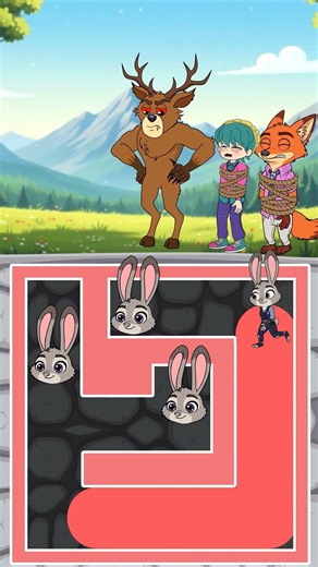 Maze Escape Mission! Save Our Friend from The Deer 🦌😱 #shorts