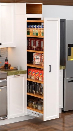 Vertical Pull-Out Pantry Cabinet | Smart Kitchen Space Hack
