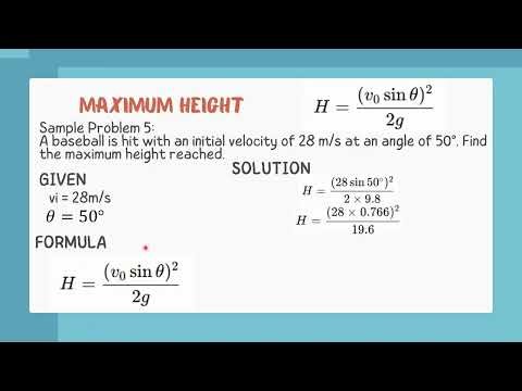 PROJECTILE MOTION FORMULA VIDEO LESSON