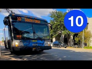 Austin CapMetro Bus 10, Downtown Austin to Dawson via 1st Street, Gillig BRT Bus, 4K Bus Ride