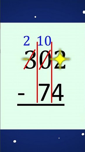 Subtract with regrouping across zeroes. #shorts