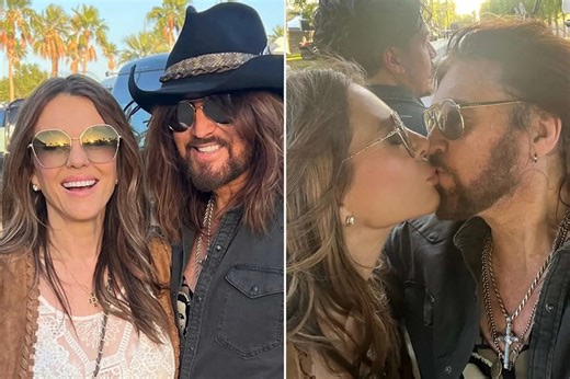 Billy Ray Cyrus and Elizabeth Hurley Share a Kiss at 2026 Stagecoach Festival as Her Son Damian Reacts