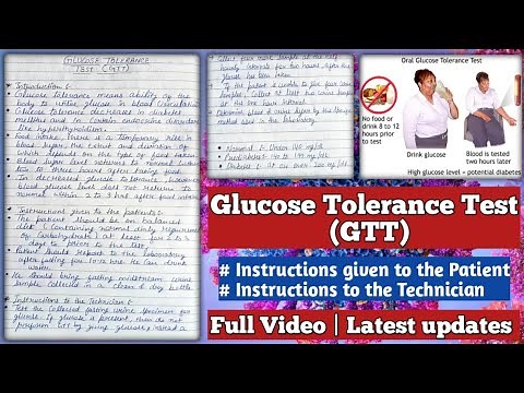 Glucose Tolerance Test (GTT) | glucose Tolerance Test biochemistry | Instructions given to patients