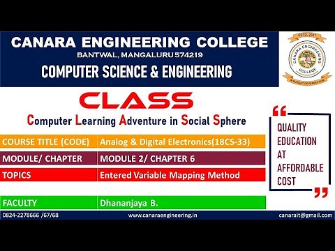 VTU ADE(18CS33) ADE Simplification Using Map Entered Variable [Quine McCluskey Method] (M2 L8)
