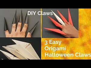 Very Easy Halloween Claws DIY / Origami Claws for Halloween l DIY Paper Claws / Origami Claws Easy