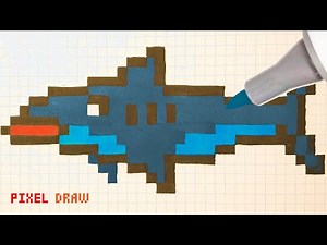 HOW TO DRAW SHARK STEP BY STEP | SHARK PIXEL ART TUTORIAL