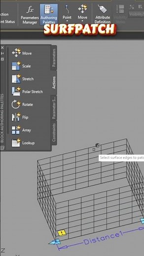 Autocad Tips Dynamic Block how to Stretch 3D SURFACE with parameter & Action #shorts