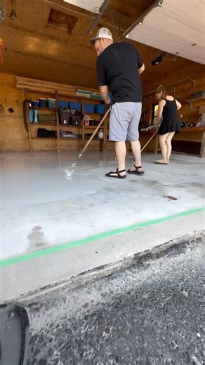 Sasha Harrison - DIY & Design- Creator on Instagram: "Garage glow-up courtesy of Armorpoxy! 👏 This epoxy coating was a 10/10 for ease of use and cost-effectiveness — highly recommend it to anyone looking to level up their space. ✨Pro tip: take your time with the flakes… once they’re down, they’re not going anywhere! I chose the colour - Designer Gray with Grey flex"