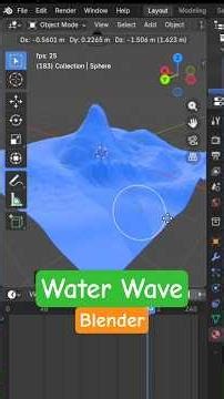 Water Wave physics properties #blender #shorts