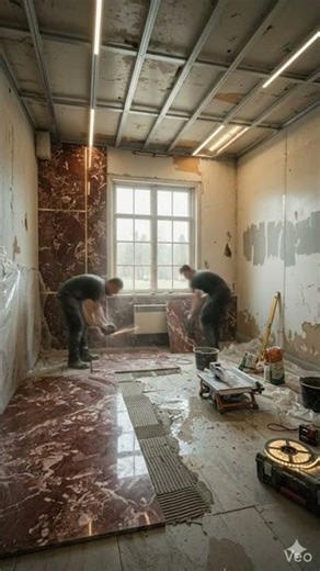 THIS FLOOR IS INSANE Luxury Red Marble Design Epoxy Floor#epoxyfloor#renovation#interiordesign