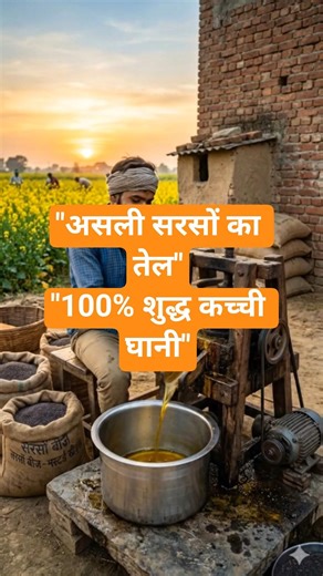 शुद्ध कच्ची घानी सरसों तेल का पारंपरिक उत्पादन | खेत से सीधे आपके घर तक🏡#trending#viral#shorts
