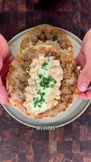 Crispy Street Corn Chicken Smash Tacos Recipe (High Protein)