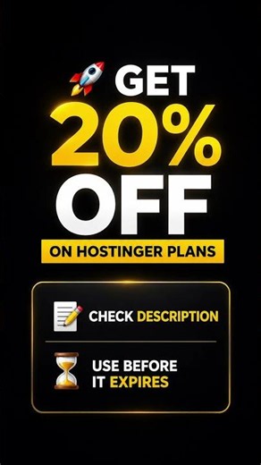Hostinger 20% OFF coupon code | Check description for more details