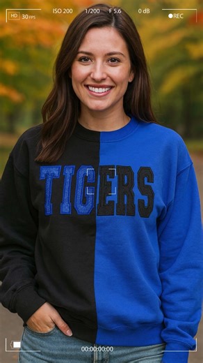 Two Tone / Split Embroidered Mascot Sweaters Custom Embroidered Compilation