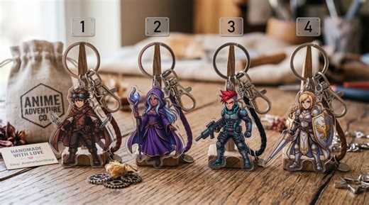 Multiverse Hero Acrylic Keychain - Steampunk Rogue, Shadow Mage, Cyber Soldier & Paladin Charms - Unique Anime Keyring - Gift for Gamers - Etsy