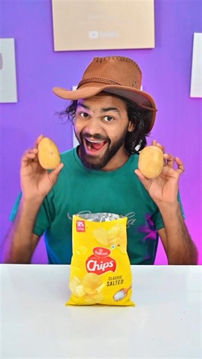 Let's make potato 🥔 chips 😱😳. #youtube #shorts