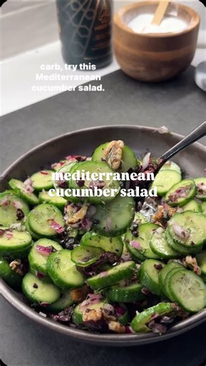 Arash Hashemi on Instagram: "🥒 Mediterranean Cucumber Salad This is one of the most refreshing cucumber salads with all the right Greek and Mediterranean vibes. It’s super easy to make and absolutely delicious. You can easily add some shrimp, chicken, halloumi, or a white fish for some protein or you can eat it straight up. 🥂Comment “SHREDHAPPENS” below and I’ll message you how to grab my cookbook with 100+ high protein low carb recipes with a Mediterranean twist. Here’s how I made it: 1.We’ll