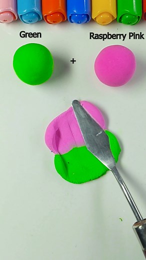 7.7K views · 23 reactions | Green + Raspberry Pink Mixing Clay Colors #fblifestyle #painting #asmr #satisfying #mix | Color Mixing Extra | Facebook