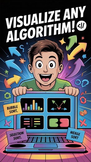 Watch DSA algorithms come to life! 😱🔥 Bubble, Merge, Selection… all visualized! | Arucode