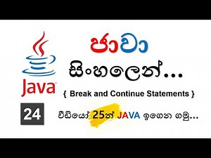 Break and Continue Statements - Java Sinhala Tutorials - 24 - (2025)