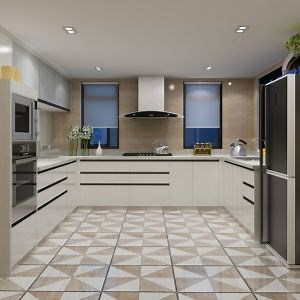 [Hot Item] Modern American PVC Modular Wood Hutch Kitchen Cabinets for Stylish Storage