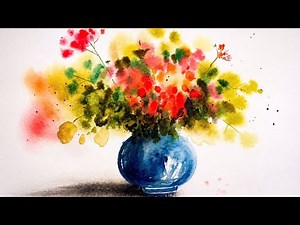 Watercolor Flowers in a Vase | Floral Tutorial painting