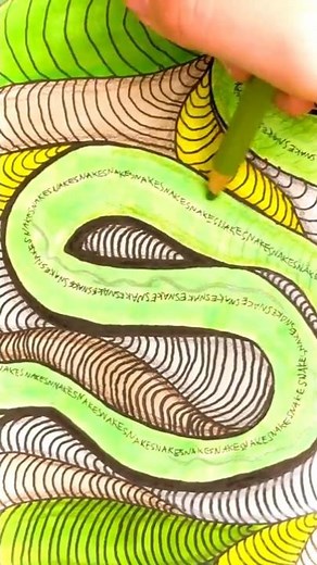 Snake Art 🐍 Colorful Zendoodle Idea