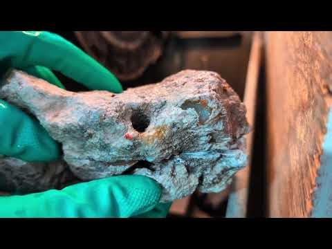 INSANE druzy agatized coral finger cut open!