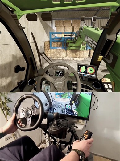 Merlo Multifarmer loading bales Thrustmaster Farmstick Steering Wheel #dkgc #fs25 #farming #logitech